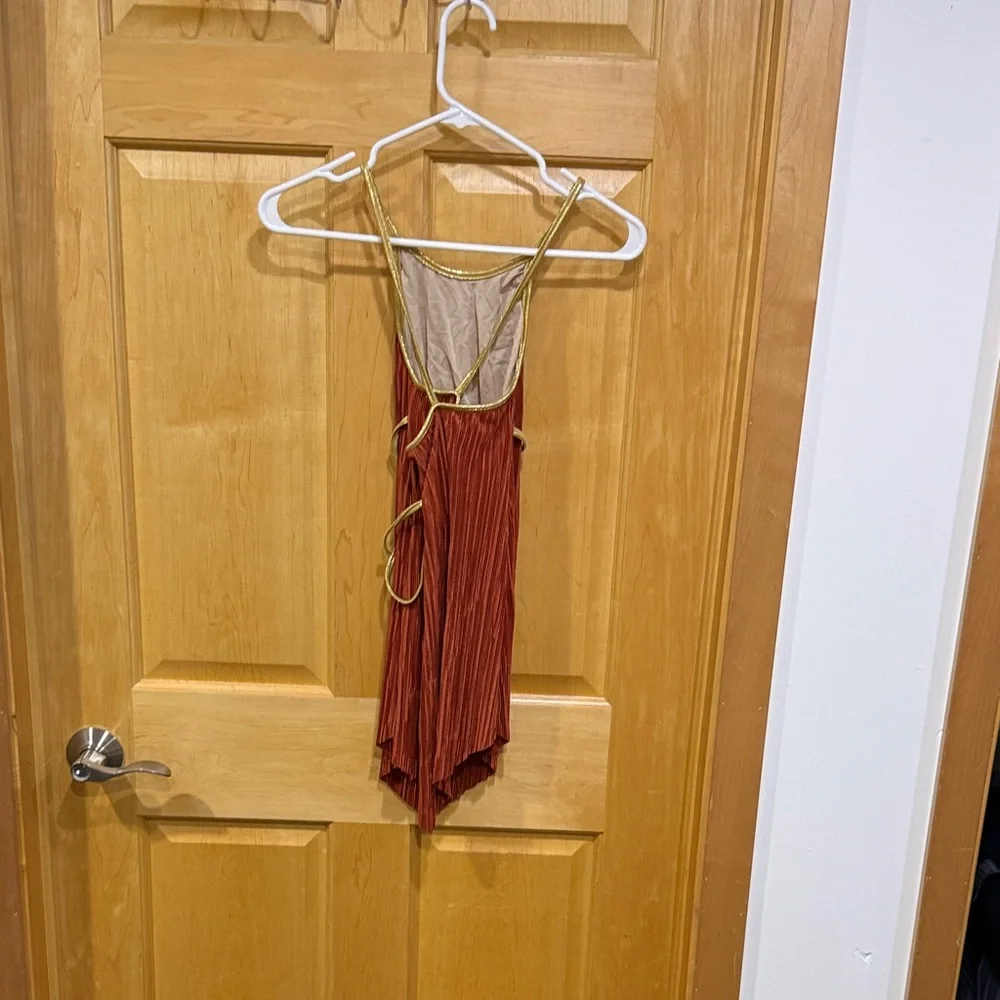 Cicci Red rust  and Gold dance costume dress size medium